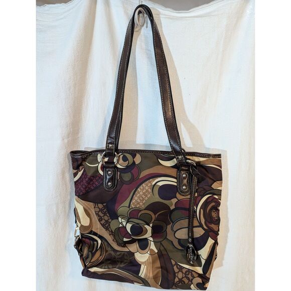 Rosetti Handbags - Vintage Rosetti Tote Shoulder Bag Brown Multicolor Floral Swirl Purse Y2K Retro